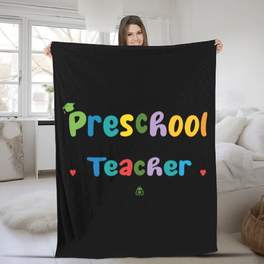 Preschool Teacher Funny Fleece Blankets
