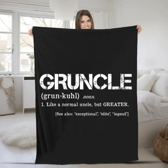 Gruncle Definition Great Uncle Mashup Fleece Blankets