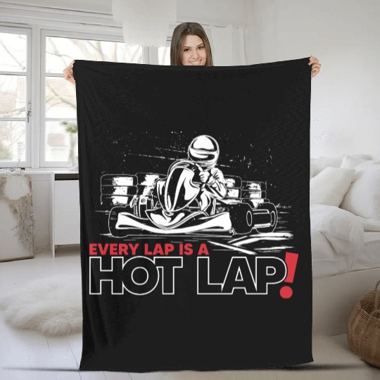 Vintage Retro Go Kart Driver Racing, Every Lap is Fleece Blankets