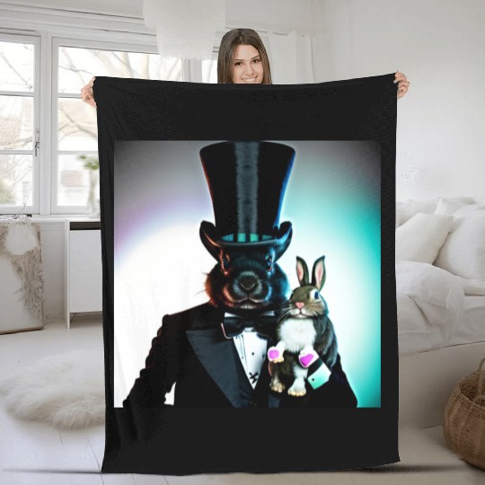 Wonder the Wandering Rabbit Fleece Blankets
