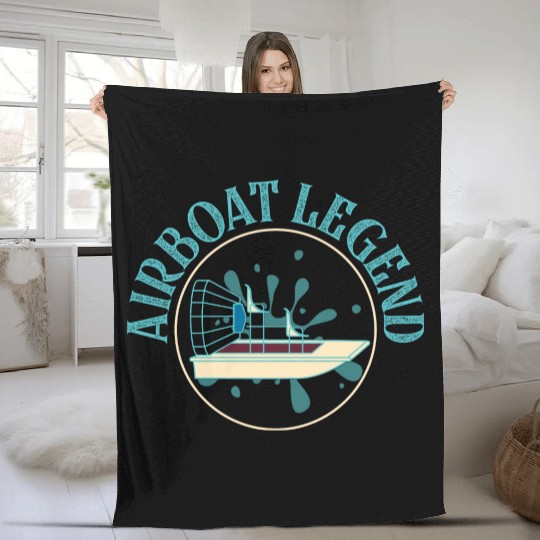 Airboat Legend Hydroplane Air Boat Propeller Swamp Fleece Blankets