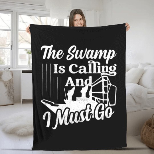 The Swamp Is Calling And I Must Go Airboat Airboat Fleece Blankets