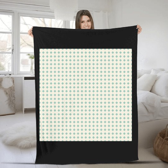 Teal Squares Pattern Fleece Blankets