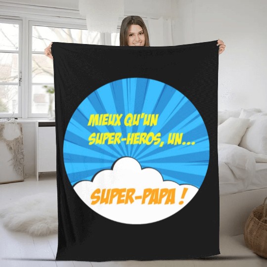 Super-dad super-hero Best dad Father's day Comics Fleece Blankets
