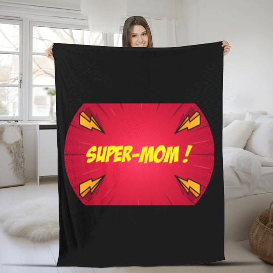 Super-mom super-hero. Best mom Mother's day Comics Fleece Blankets