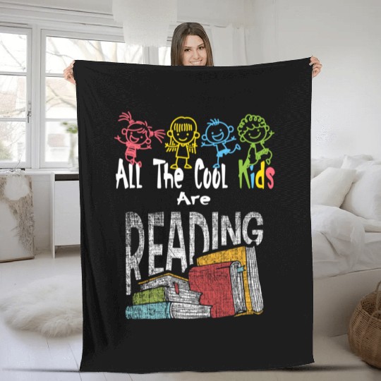 All The Are Reading Daycare Reading Teacher Book Fleece Blankets