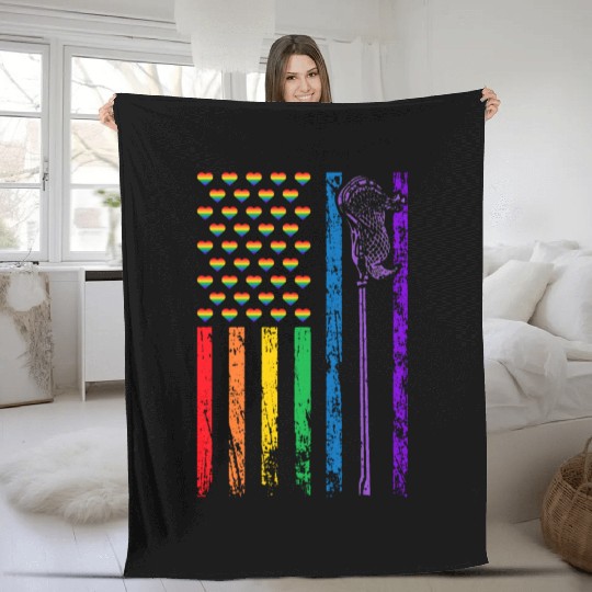 American Sports Rainbow Flag LGBT Pride Month Fleece Blankets
