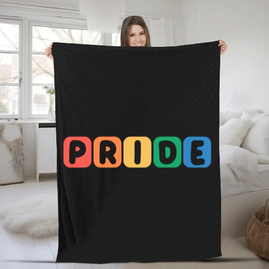 Pride Month Rainbow Flag LGBTQ Ally Fleece Blankets