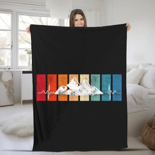 Mountaineering Summit Hiker Mountain love Fleece Blankets