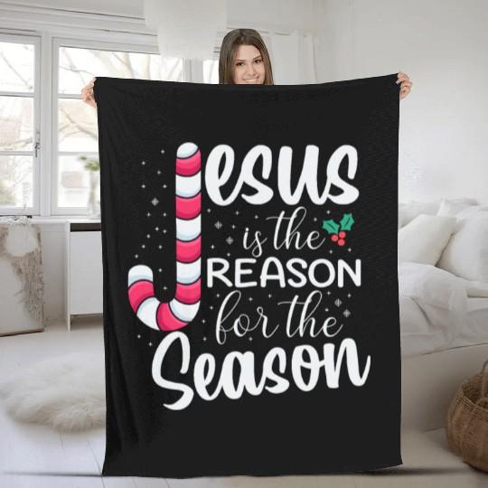 Jesus Is The Reason For The Season Christmas Fleece Blankets