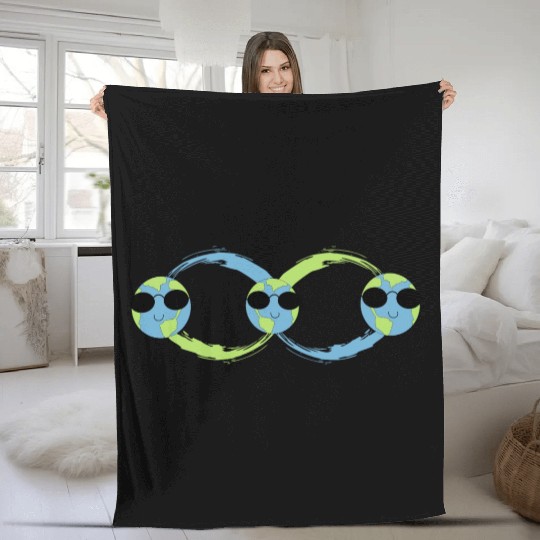 Infinity funny earth Fleece Blankets