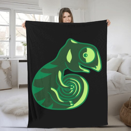 chameleon lizard bunny sweet Fleece Blankets