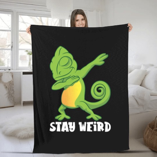 Dabbing Chameleon Sweet Fleece Blankets