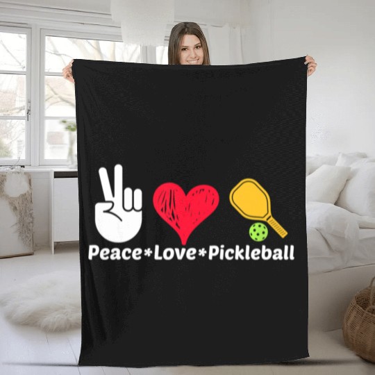 Paddleball Sports Mom Dad Retirement Peace Love Pi Fleece Blankets
