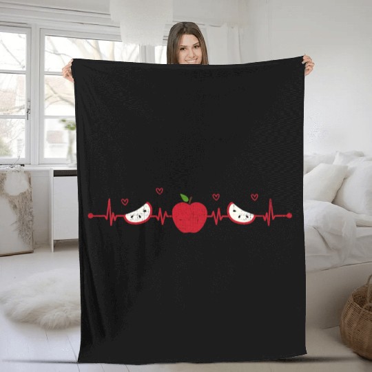 Apples Heartbeat Apple Picking Farmer Picker Fleece Blankets