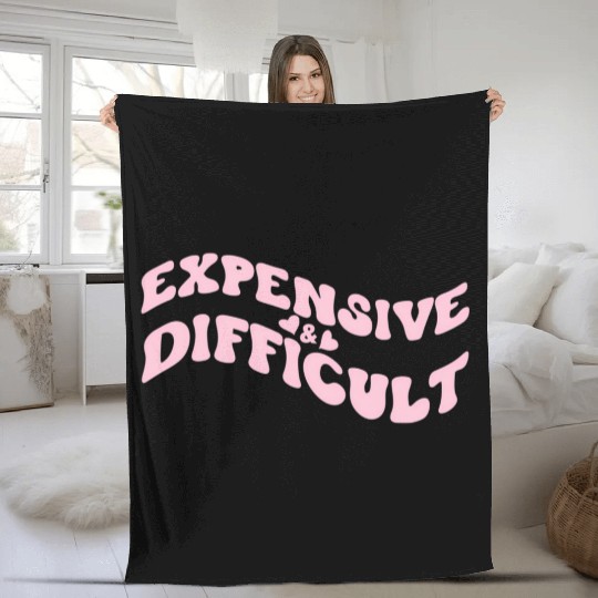 Expensive And Difficult Bougie Bougee Preppy Aesth Fleece Blankets