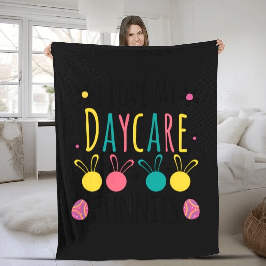 Easter Daycare Teacher Provider I Love My Daycare Fleece Blankets