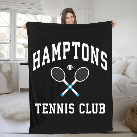 Hamptons Tennis Club Preppy New York Montauk Varsi Fleece Blankets