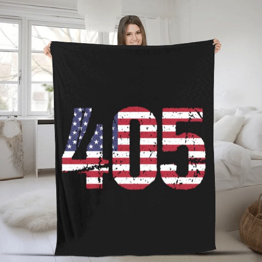 405 Oklahoma Area Code Fleece Blankets