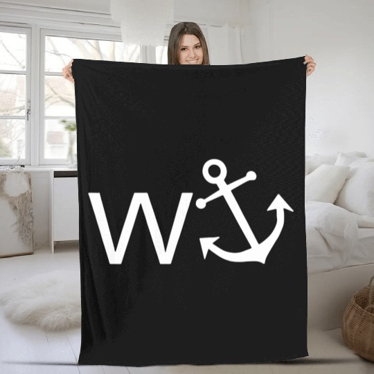 W Anchor Wanker Jerk Slang Fleece Blankets