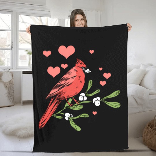 Bird Bird Watching Bird Watcher Birder Heart Cardi Fleece Blankets