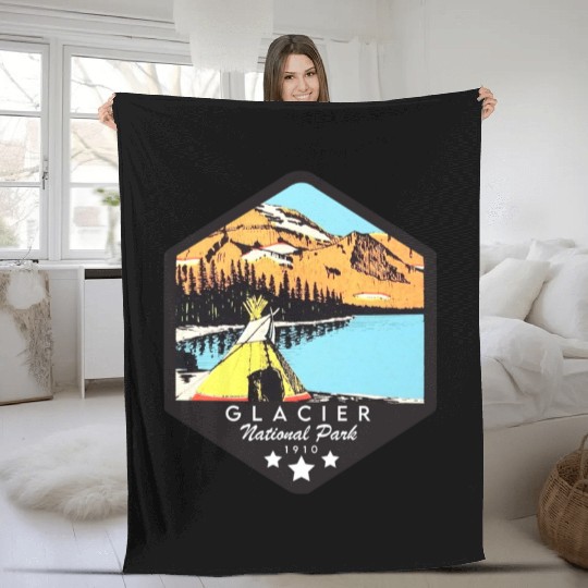 Glacier national park Fleece Blankets