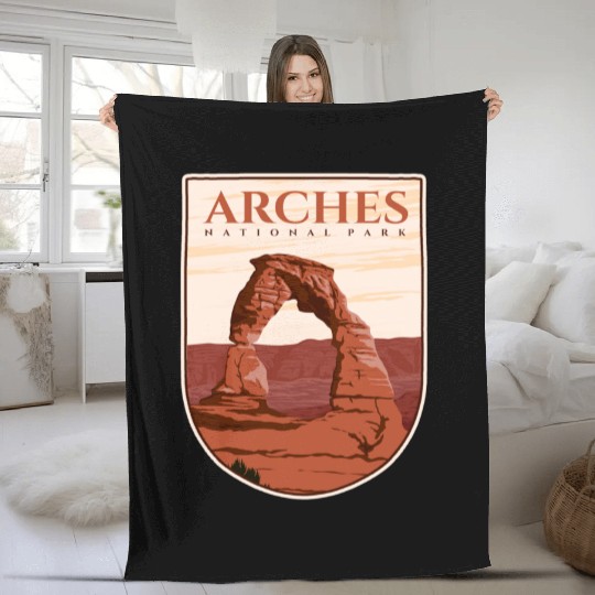 Arches national park Fleece Blankets