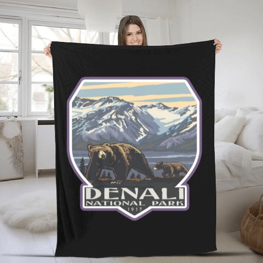 Denali national park Fleece Blankets