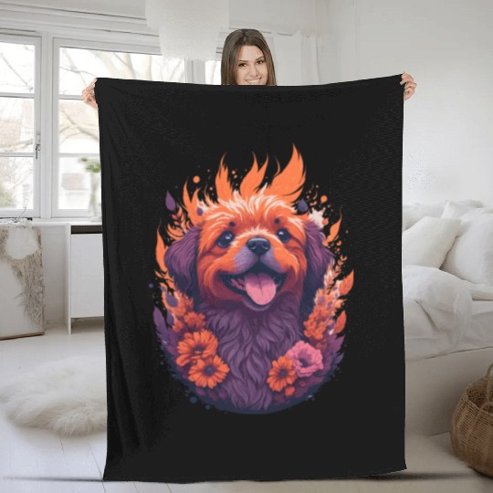 Cute Border Collie Puppy Fleece Blankets
