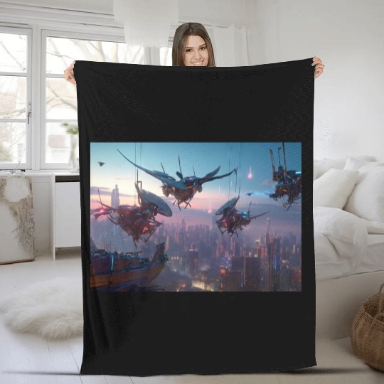 The Future is in Flight Fleece Blankets