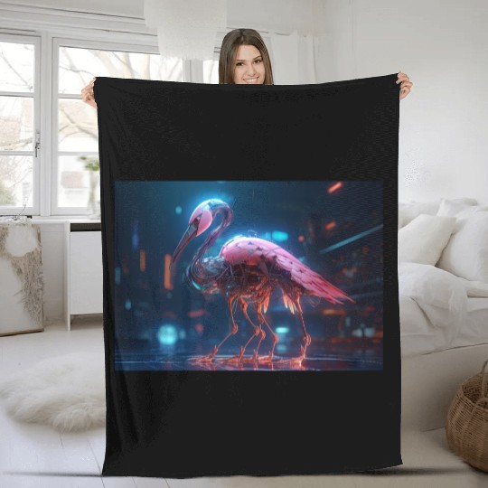 Neon Flamingo Fleece Blankets