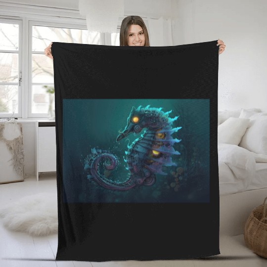 Neon Shark Attack Fleece Blankets