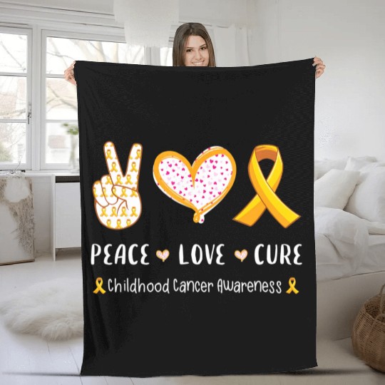 Peace love America with hand sign sunflower and US Fleece Blankets