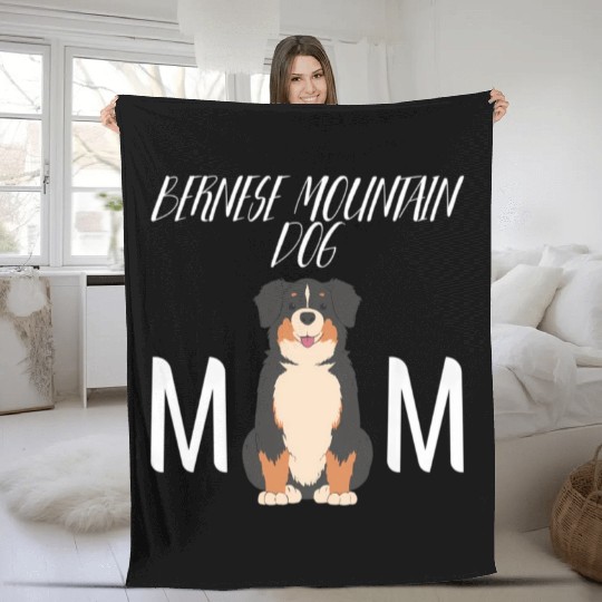 Bernese Mountain Dog Mum Mama Bernese Mountain Dog Fleece Blankets