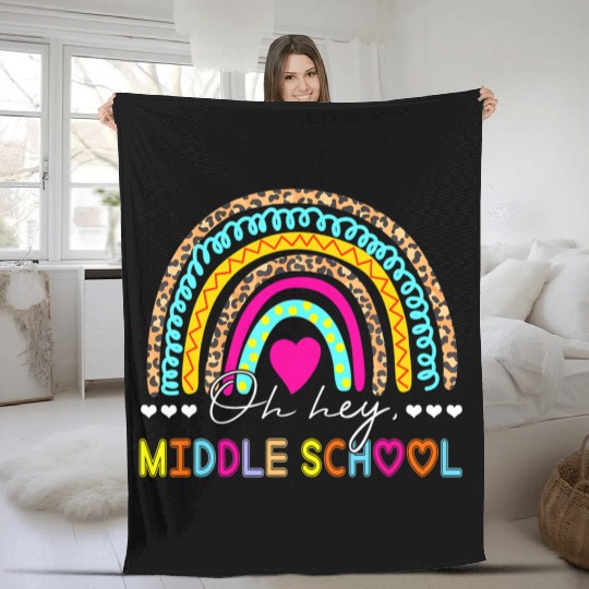 Team Middle School Squad Back To School Rainbow Te Fleece Blankets