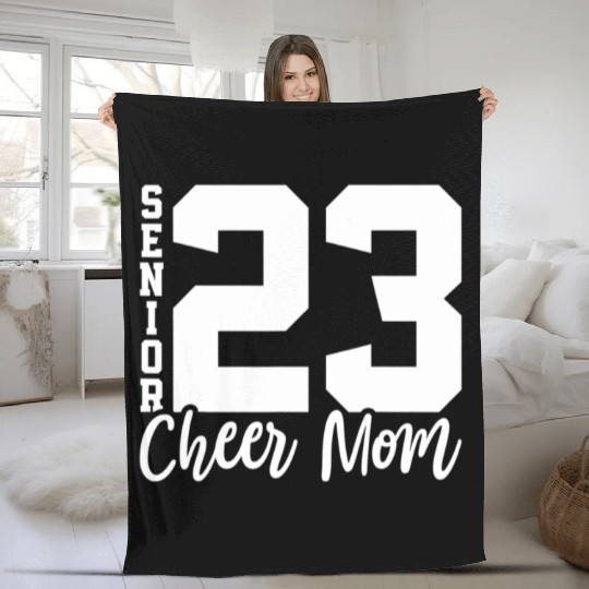 Senior Cheer Mom 23 Cheerleader Parent Class of 20 Fleece Blankets