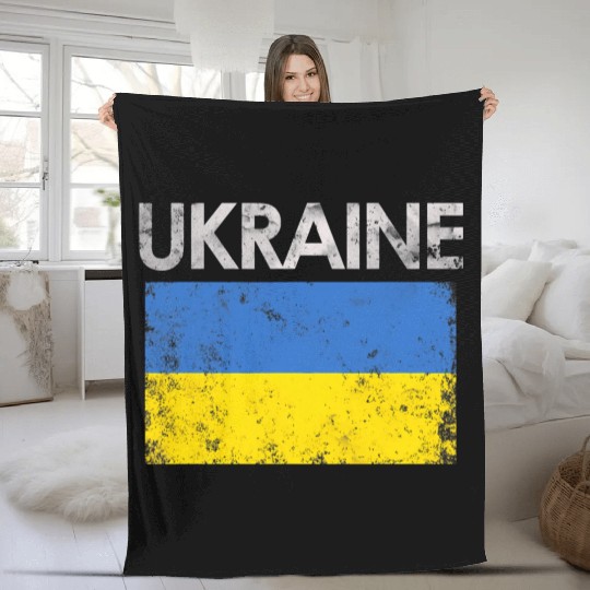 Ukraine Ukrainian Flag Pride Fleece Blankets