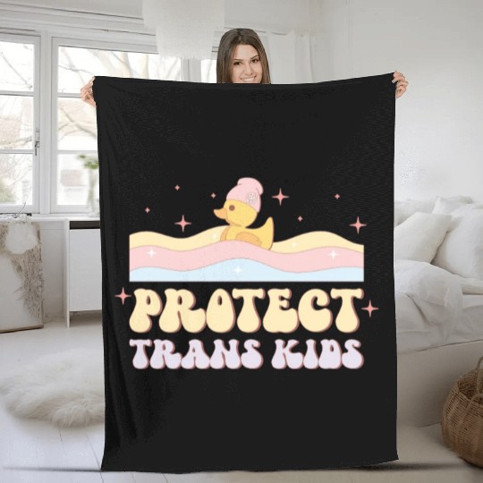 Protect Trans Kids, LGBT Pride Month Fleece Blankets