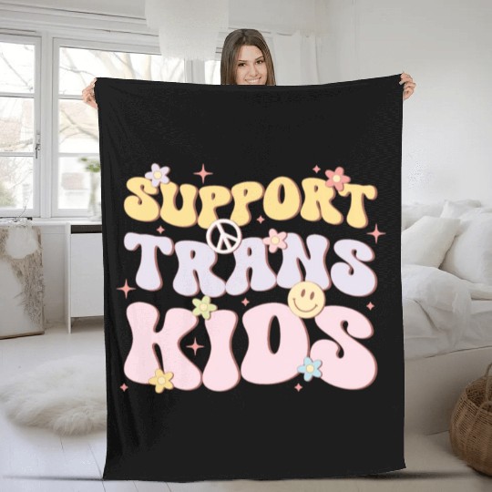 Support Trans Kids, LGBT Pride Month Fleece Blankets
