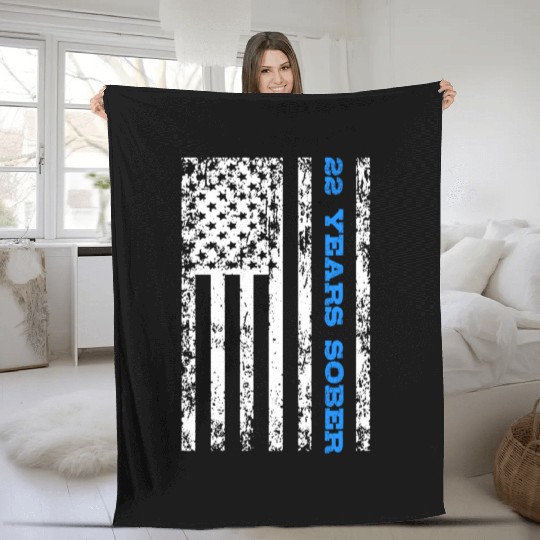 Sobriety 22 Years Sober Fleece Blankets