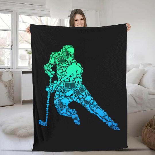 Hockey Player Ice Hockey Youth Fleece Blankets