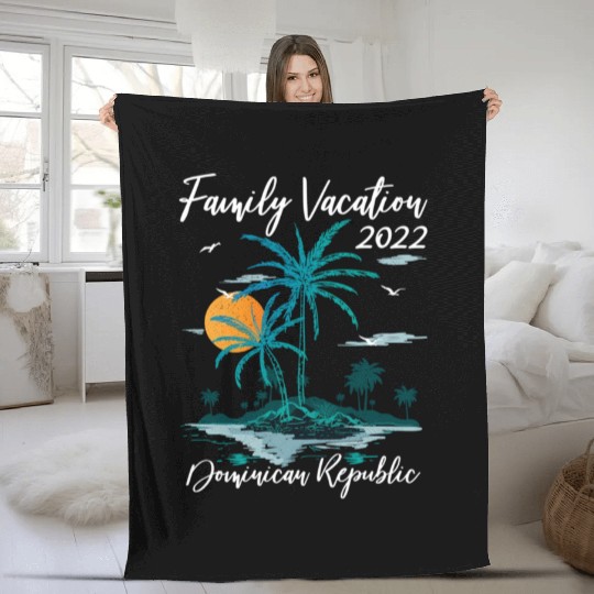 Sunset Family Vacation 2022 Dominican Republic Bea Fleece Blankets