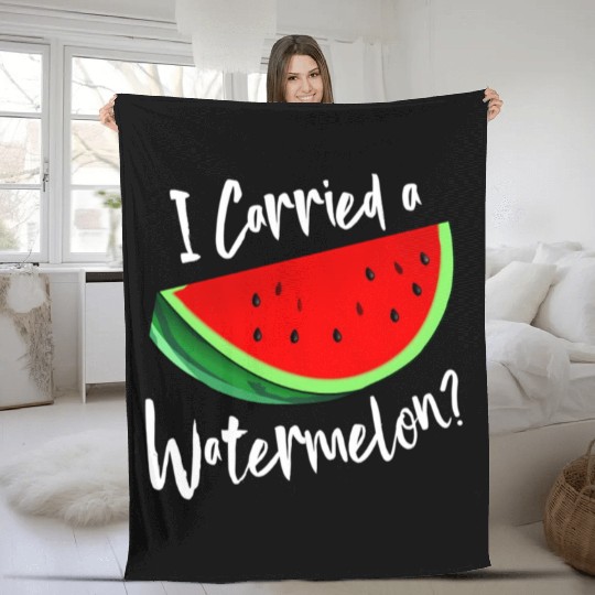 I Carried A Watermelon Tropical Summer Vibes Fruit Fleece Blankets