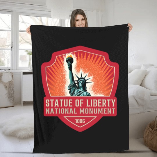 statue of liberty national monument Fleece Blankets