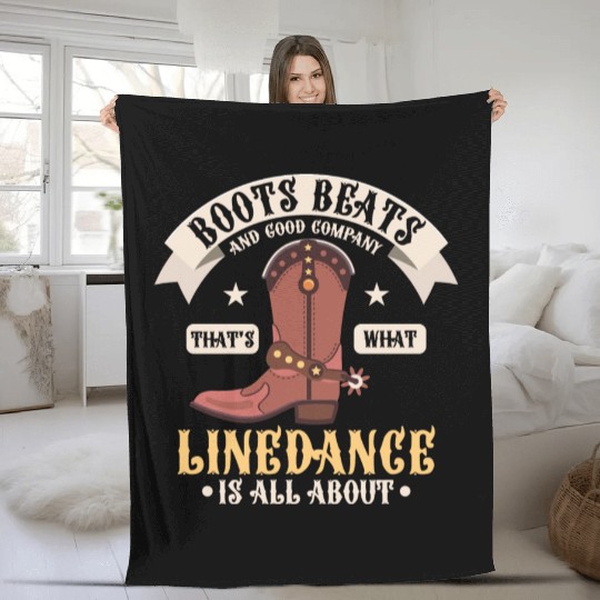 Line Dance Boots Beats Good Company Western Countr Fleece Blankets