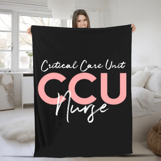 Critical Care Unity Ccu Nurse Emergency Room Nurse Fleece Blankets