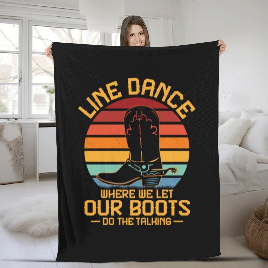 Line dance, Where We Let Our Boots Western Country Fleece Blankets