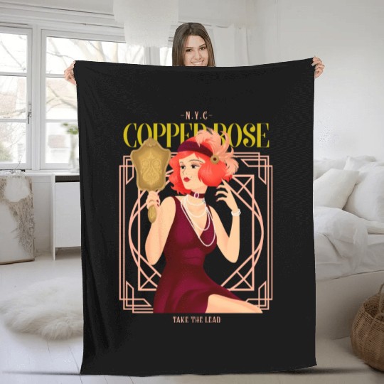 Nyc Copper Rose The Great Gatsby Fleece Blankets