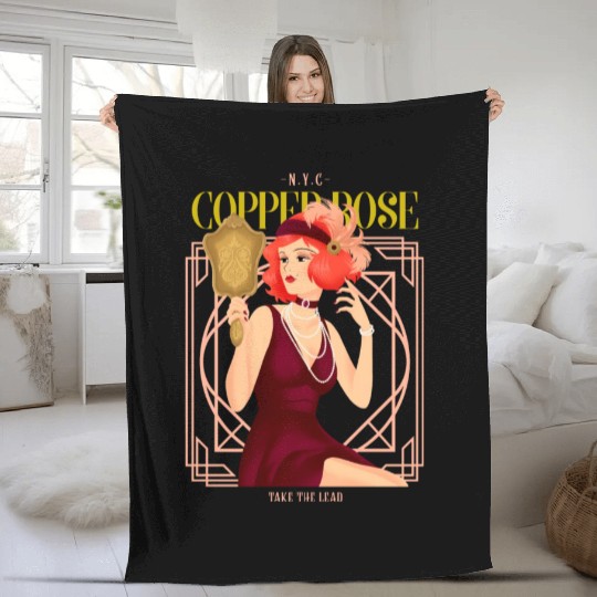 Nyc Copper Rose The Great Gatsby Fleece Blankets