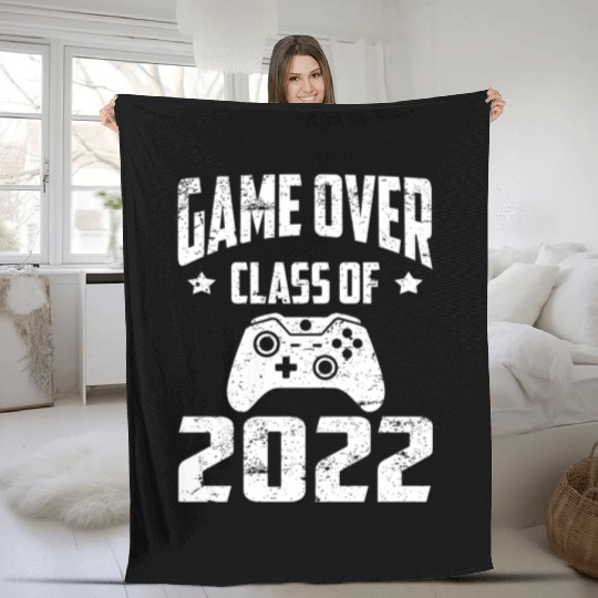 Game Over Class Of 2022 Senior Graduation Gamer Vi Fleece Blankets